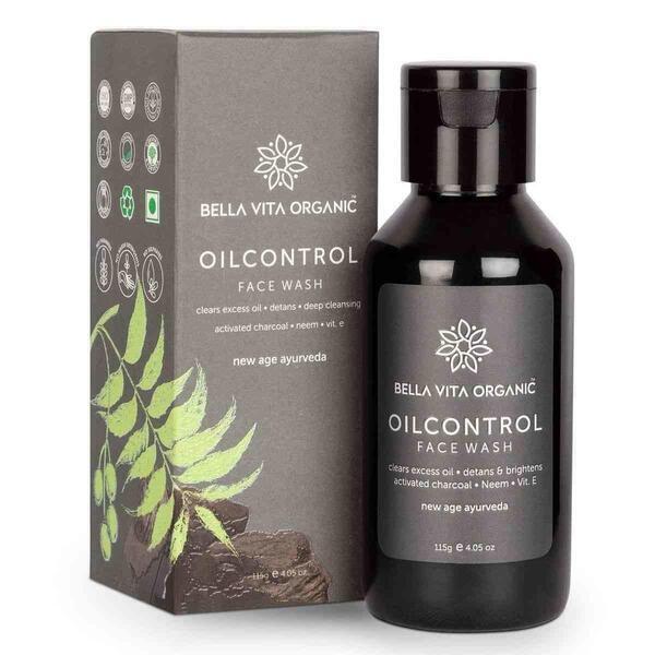 Bella Vita Organic Oil Control Face Wash with Activated Charcoal For Deep Cleansing, Dirt Removal & Skin Brightening 115 gm