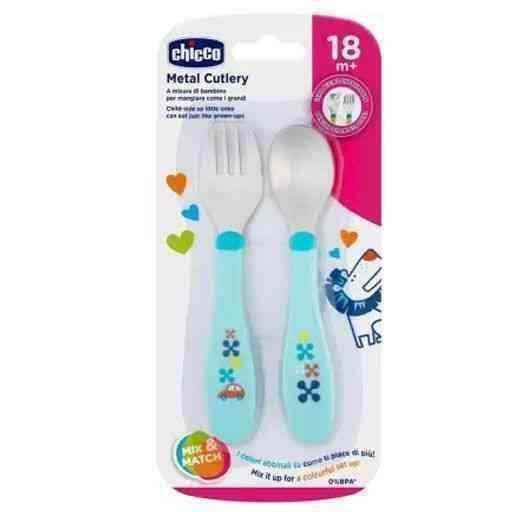 Chicco METAL CUTLERY 18M+ BOY/NEUTRAL-8058664086641
