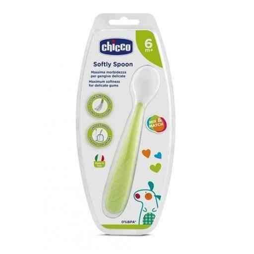 Chicco SOFT SILICONE SPOON 6M+ GREEN UP-8058664031801