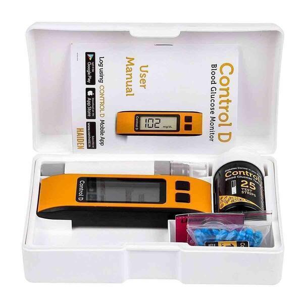 Control D Digital Blood Glucose Monitor With 25 Test Strips Diabetes / Sugar Management Glucometer Kit