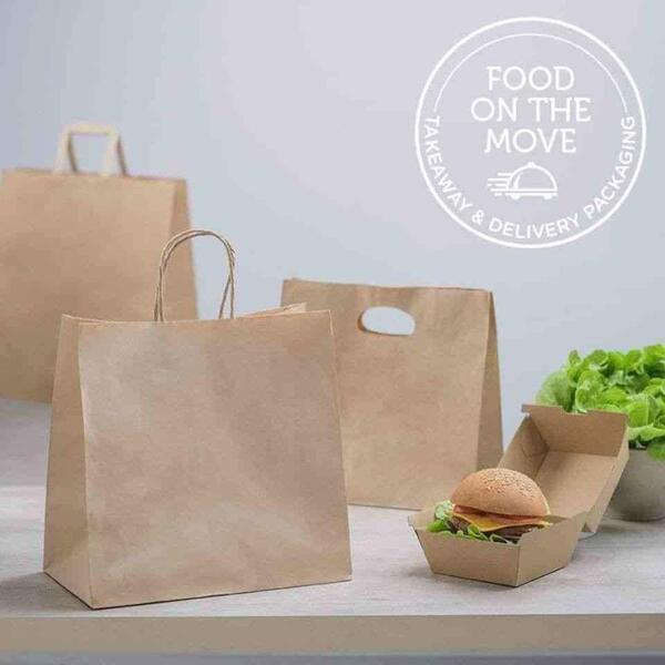 Detpak High Strength Paper Twisted Bag 28cm*28cm*15cm Pack Of 50pcs