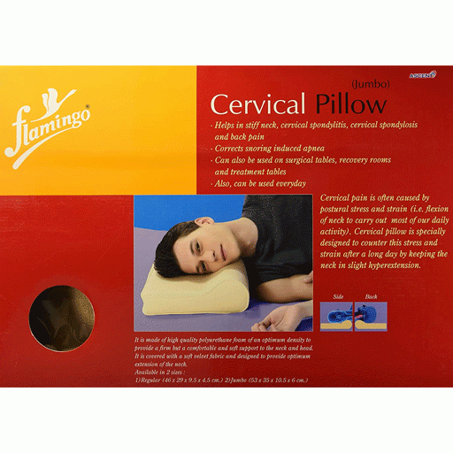Flamingo Cervical Pillow Neck Support, Provides Firm, Soft And Comfortable Support to Neck And Head (Free Size, Beige) Pack of 1
