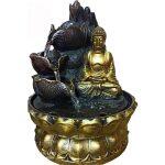 Fountain Decorative Buddha Statue with Led Light Ball Water Fountain for Outdoor Living Room Garden Tabletop Waterfall Indoor Home Decoration and Gifts