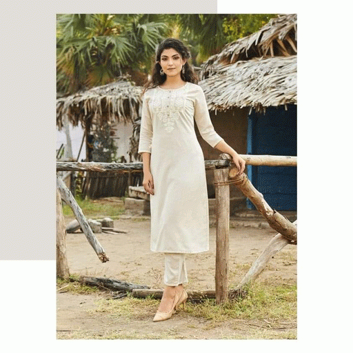 FuLoo's Serein Pure Cotton Designer Kurti in 2 set for Women#03