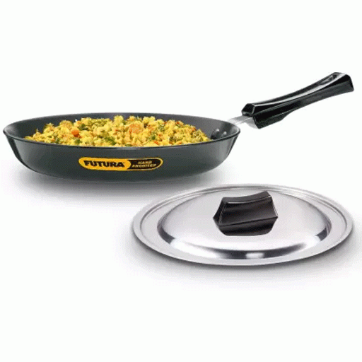 Futura Hard Anodized Frying Pan With Stainless Steel Lid 22cm