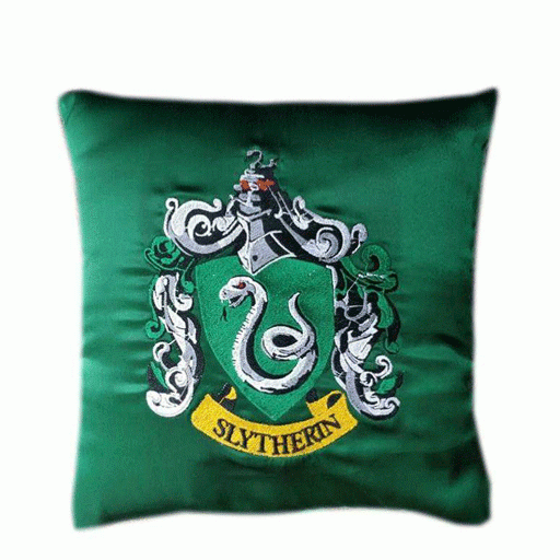 Green Slytherin Embroidered Cushion With Cover