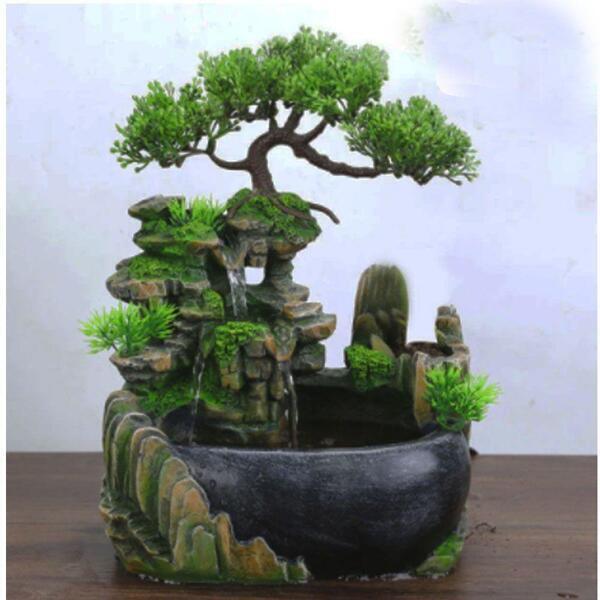 Indoor Outdoor Nature Waterfall Fountain Colorful Rockery Bonsai Fountain