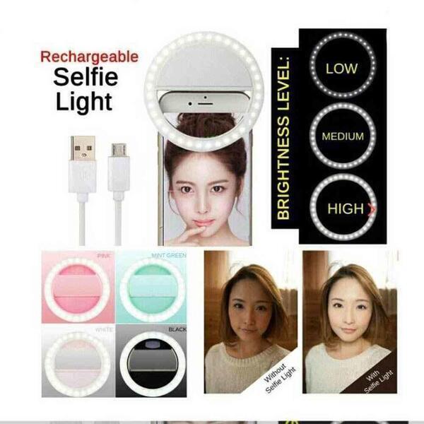 LED Rechargable Selfie Ring Light for Musically & Photography on Mobile, Tablet, Laptop