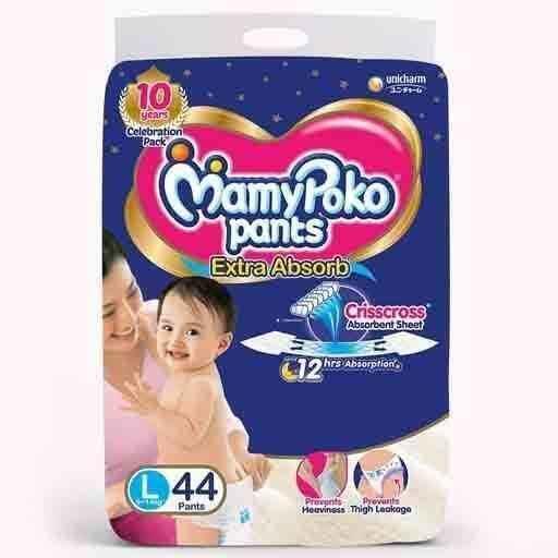 Mamy Poko Pant Style Large Size Diapers Extra absorb 44 Count