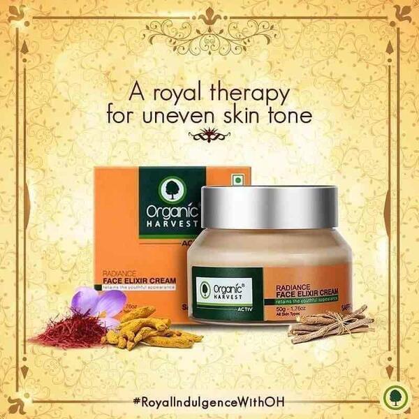 Organic Harvest Active Saffron Radiance Face Elixir Cream 50g
