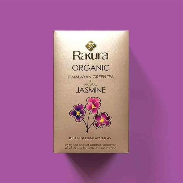Rakura Himalayan Organic Green Tea + Natural Jasmine - 25 Tea Bags