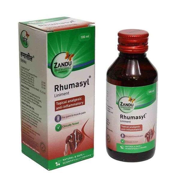 Zandu Rhumasyl Liniment, Topical Analgesic Anti-Inflammatory For Joint & Muscle Pain, Clinically Tested 100 ml