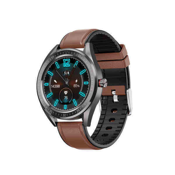AQFIT W14 Smart Watch With Leather Strap