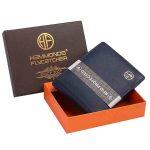 Hammonds Flycatcher Genuine Leather Blue Wallet For Men (HF 595 BU)
