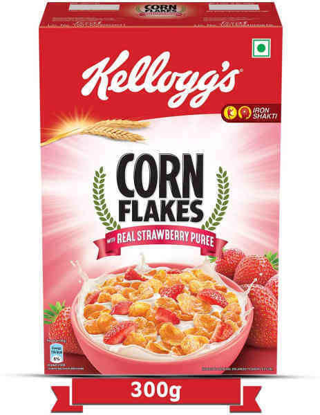 Kelloggs Corn Flakes with Real Strawberry Puree-300g