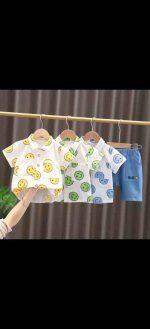 2-piece Baby/Toddler Boy Pyramid Print Shirt and Solid Shorts Set