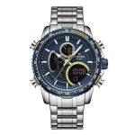 9182 Chromium Men Steel Watch - Silver Blue for Him
