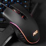 AOC GM100 Wired 6 keys 2400DPI Optical RGB Light Ergonomic Gaming USB Mouse