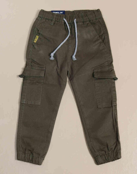 Army Green Box Joggers - For Boys
