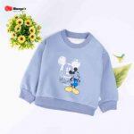 Baby/Toddler Mickey Print Fleece Lined Pullover Sweatshirt - Tealish Blue