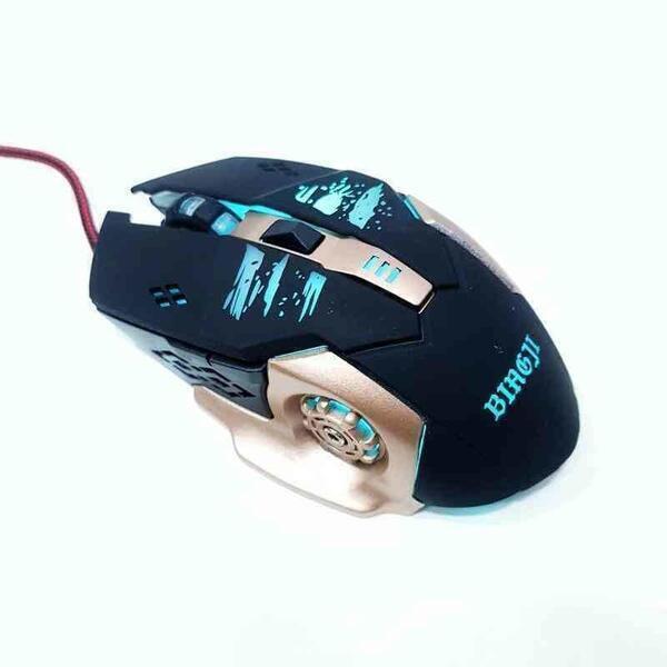 Bingji Revolution MT25 Light Sync Gaming Mouse with Customizable RGB Lighting, 6 Programmable Buttons, Gaming Grade Sensor, 3200dpi Tracking, (Black)