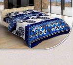 Blue And White Circle Bedsheet Print