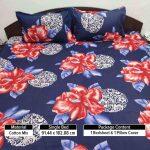 Blue Big Flower Bedsheet