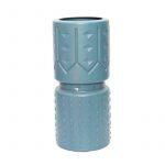 Blue Cylindrical Solid Flower Vase