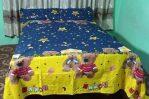 Blue/Yellow Teddy Bear Printed king size 1 Bed sheet With 2 Pillow Covers