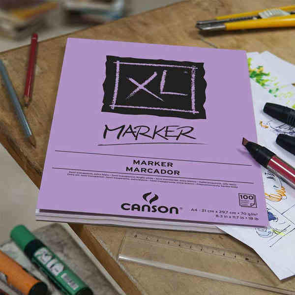 Canson XL Marker Pad A4, 70 GSM 100 Extra Smooth Sheets