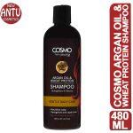 COSMO Hair Naturals Gentle Daily Care Sulfate and Paraben Free Argan Oil and Wheat Protein Shampoo to Strengthen and Restore Hair - 480ml