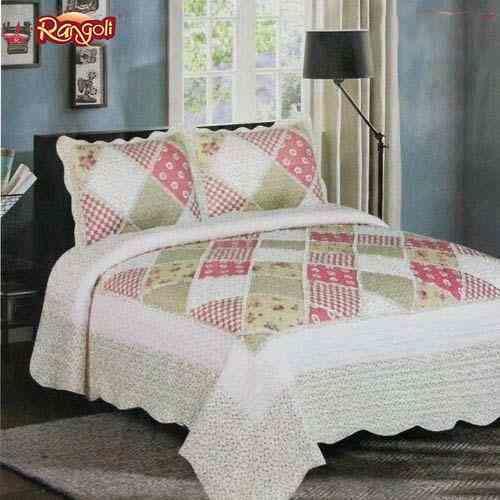 Cream Printed 100% Cotton Bedsheet With Pillow Cover