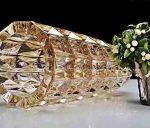 Crystal Glass Golden Flower Vase for Home Decor Crystal Vase