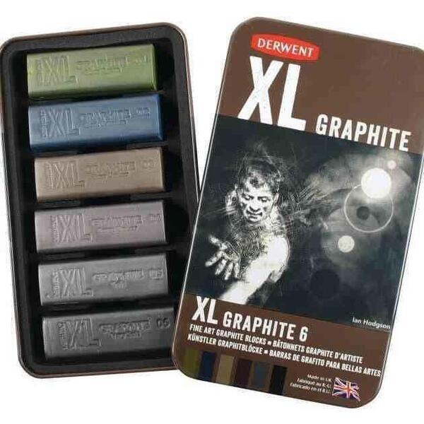 Derwent Xl Graphite Blocks Multicolor Set Of 6