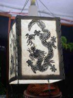 Dragon Printed Lamp Shades For Home Or Restaurants, Handmade, Lokta Paper, Nepali Kagaj Made In Nepal