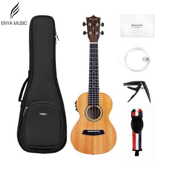 Enya Euc 200A Mahogany 23 Inch Concert Eq Ukulele With Capo, String , Padded Bag, Belt