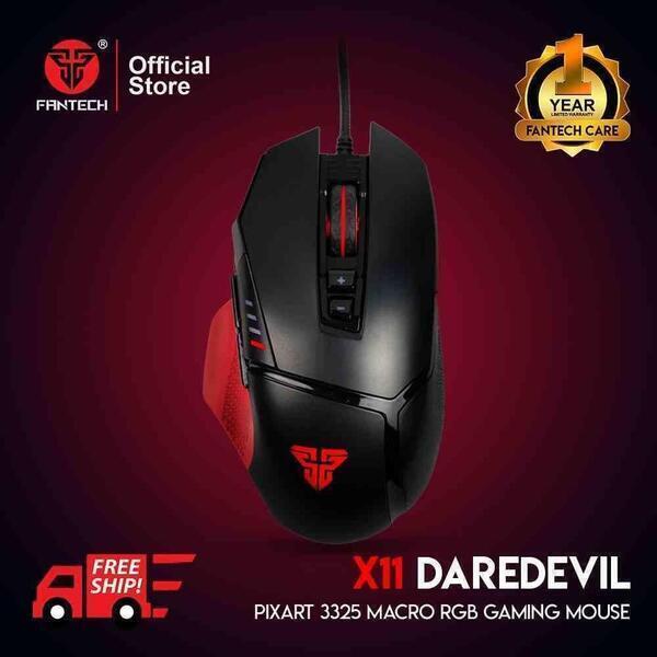 Fantech X11 Mouse Macro Rgb Color Usb Wired Backlit 8000Dpi 8 Button Optical Gaming Mouse