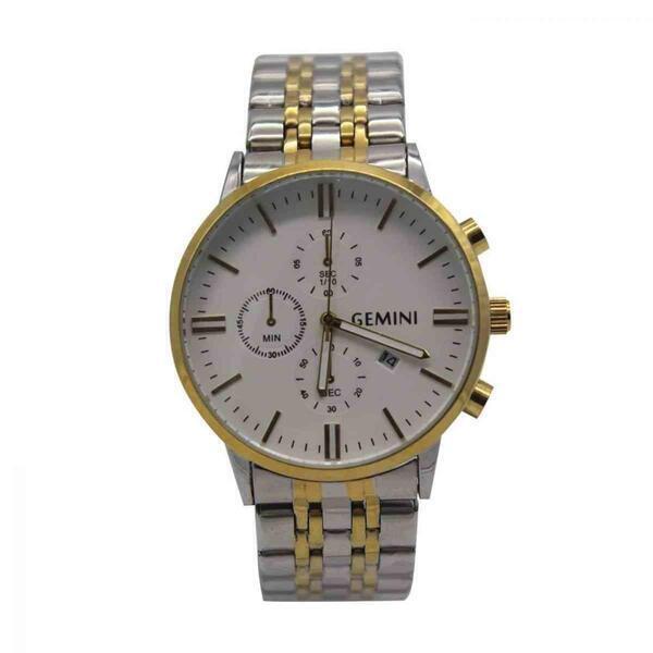 Gemini toten Colour White Dial With Date Round Watch For Men