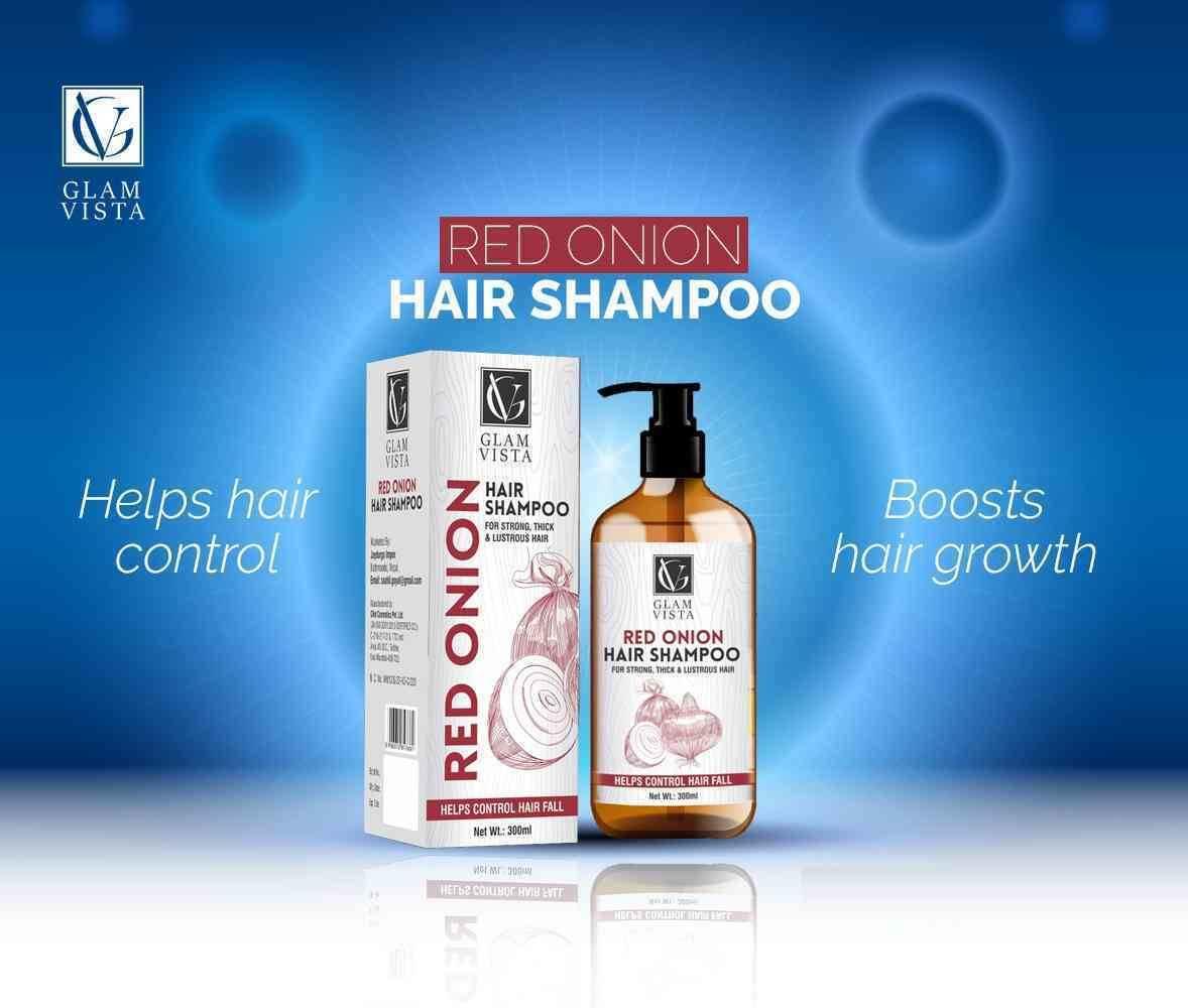 Glam Vista Red Onion Hair Shampoo Helps Control Hair Fall 300ml