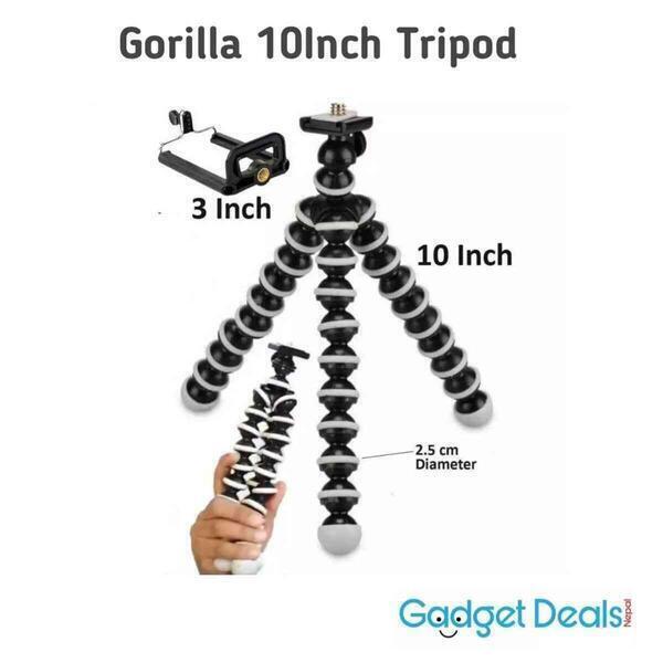 Gorilla Medium 10Inch Tripod For Phone/Dslr Camera With Mobile Holder