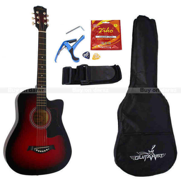 Guitarist Red/Black Foreign Acoustic Guitar