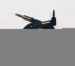Improved Black L-Shaped 3.5mm Aux Cable with mic 24K Gold Plated Male to Male Audio Cable with Inline Wire Control Button for Music and Smart Control for Answer Phone Calls