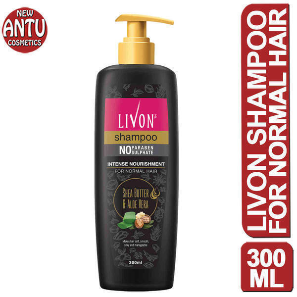 LIVON Shampoo Intense Nourishment for Normal Hair with Shea Butter and Aloe Vera | Sulphate and Paraben Free | Shampoo for Men and Women - 300ml