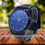 Miracle Brand Round Dial With Date Function Leather Strap Big Size Casual Watch For Men