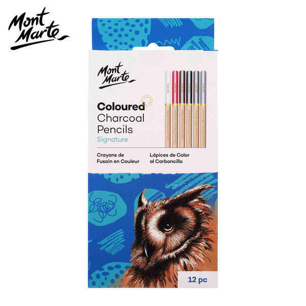Mont Marte Coloured Charcoal Pencils 12pc