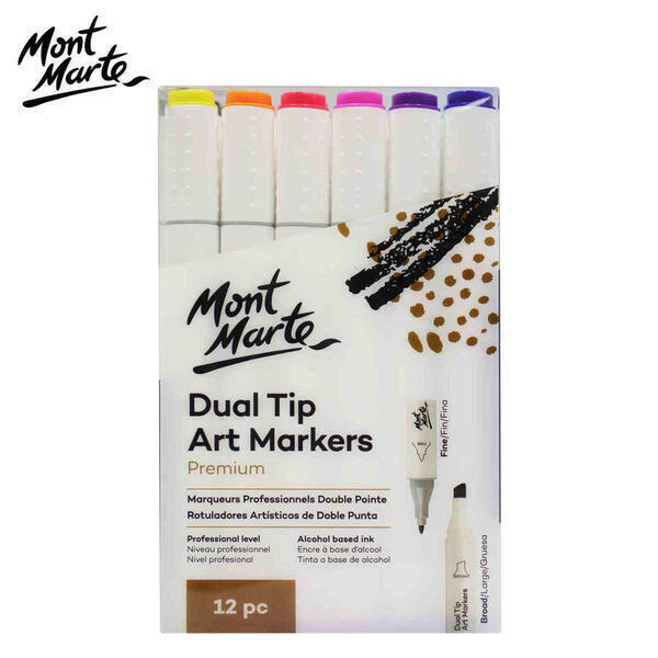 Mont Marte Dual Tip Alcohol Art Markers 12pc