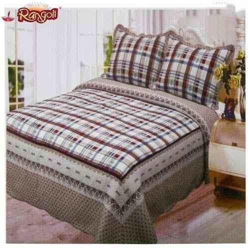 Multi Checkered Cotton Bedsheet With Pillow Cover