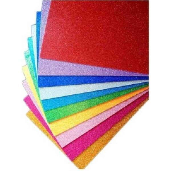 Multicolor Adhesive Glitter Foam -10 Pcs