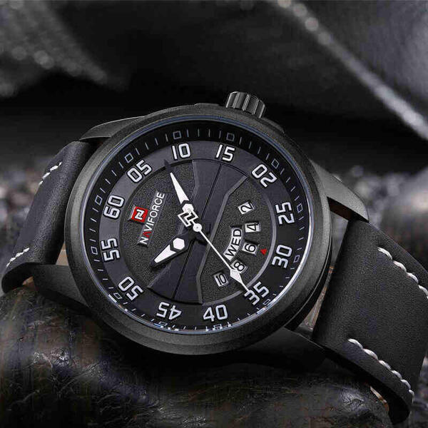 NAVIFORCE Nf9124 Day Date Function Analog Watch For Men – Black