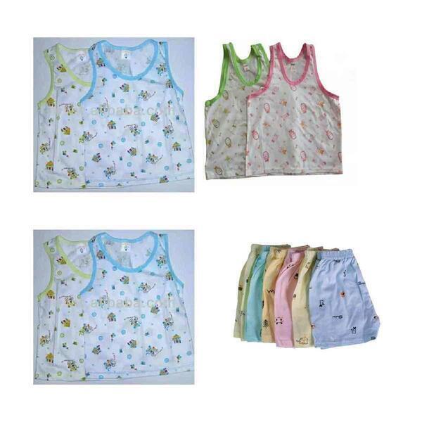 Pack Of 6 Vest 6 Shorts Baby Inner-Wear Sando Hosiery Cotton With Cartoon Print